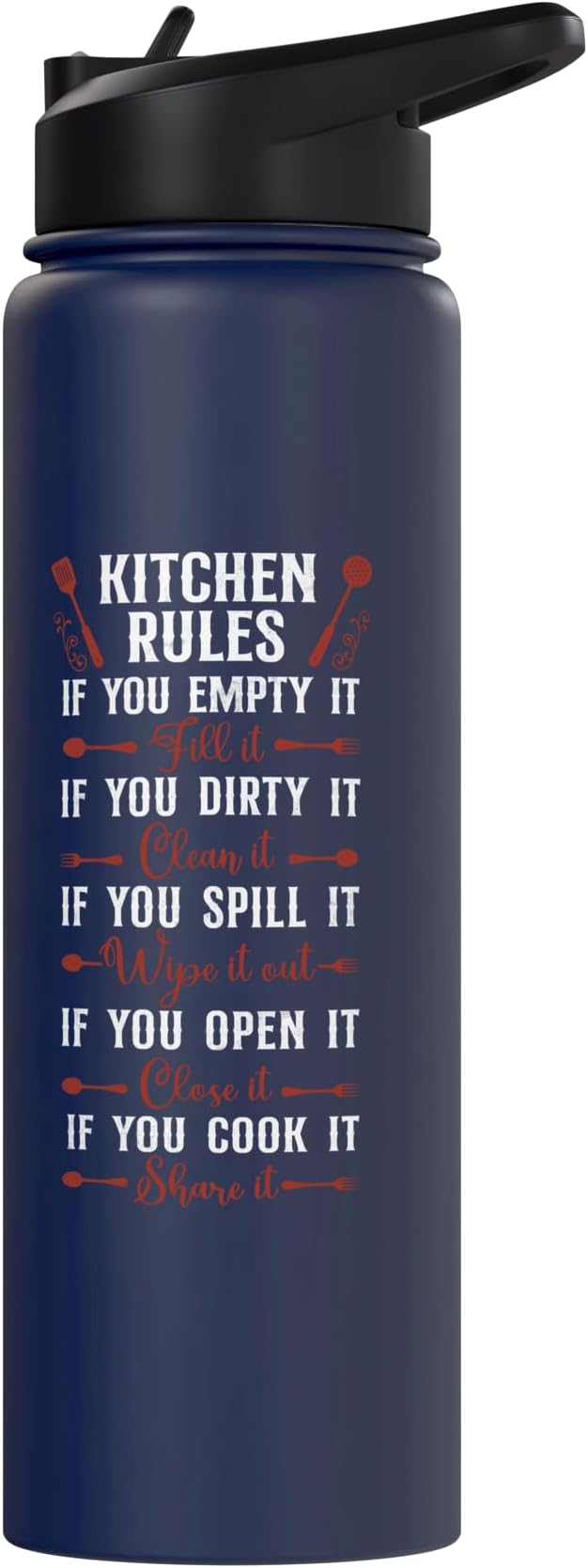 Cooking Cook Kitchen Chef Stainless Steel Insulated Water Bottle