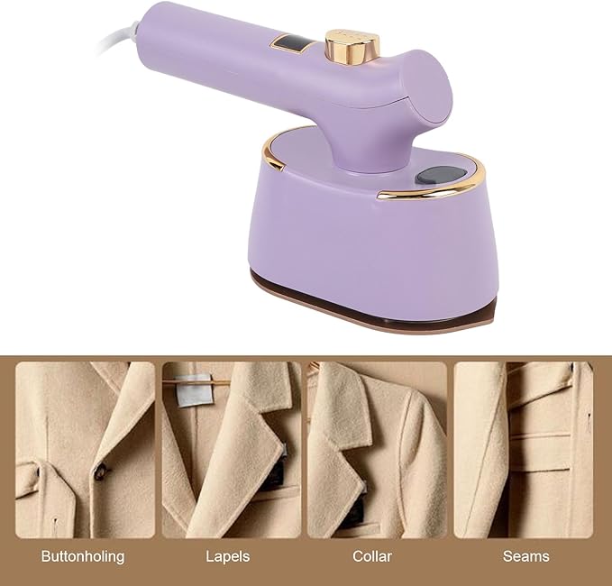 Portable Steam Iron, Mini Garment Steamer Handheld Ironing Machine with 120ml Large Suitable for Travel Home Use (US Plug 110V