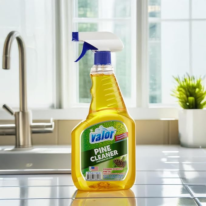 Valor Pine All-Purpose Cleaner with Trigger Sprayer, 32 fl oz – Multi-Surface Household Cleaner, Powerful Degreaser, Biodegradable, Fresh Pine Scent, Kitchen & Bathroom Use (32 Fl Oz (Pack of 1))