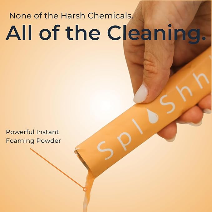 SplaShh Foaming Garbage Disposal Cleaner and Deodorizer, 25 Instant Foaming Powder Packets, 1-Year Supply, Mild Citrus Scent, Kitchen Sink Disposer Cleaner, Drain Odor Eliminator & Freshener
