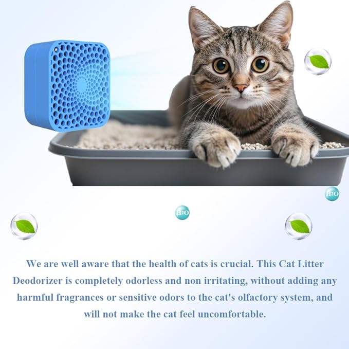 Odor Eliminator for Pets | Cat Litter Deodorizer, Chemical-Free & Unscented, 99% Effective Odor Neutralizer for Litter Box, Cat Litter Box, Fridge, Car & Closet (3-Pack)