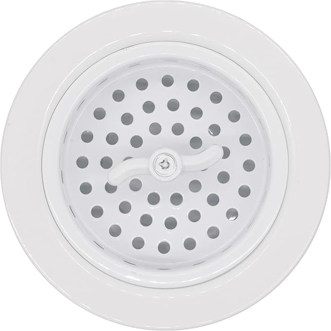 Westbrass R213-50 Wing Nut Style Large Kitchen Basket Strainer, Powder Coat White