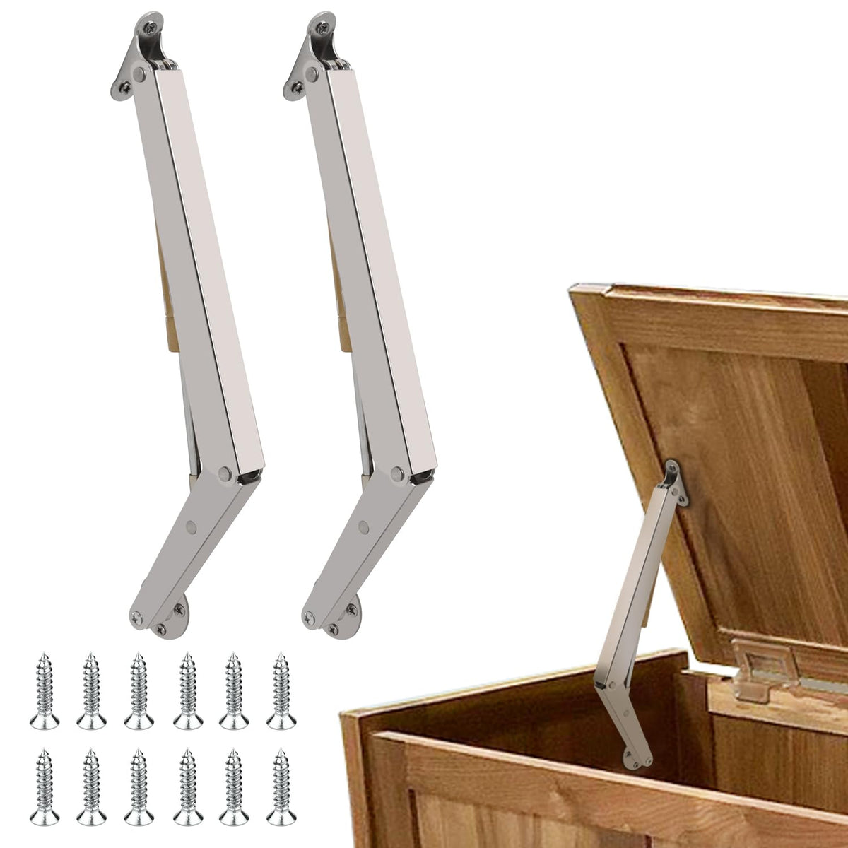 2 Pack | 150N Gas Strut Spring Hinges for Heavy Lids - Image 1