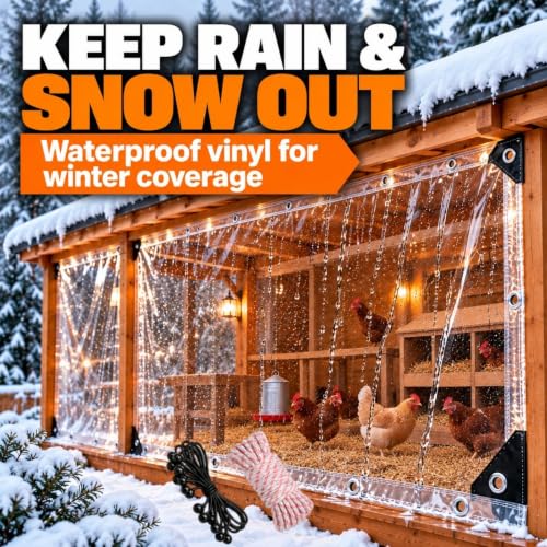 8x12ft 16Mil Thick Clear Tarp for Chicken Coop,Chicken Coop - Image 7