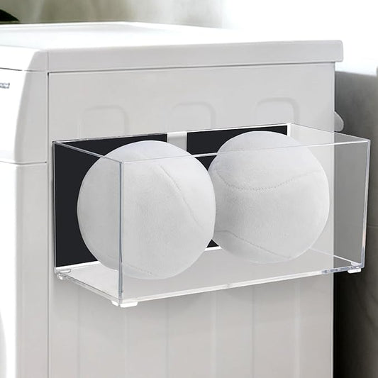 CINPIUK Magnetic Dryer Ball Holder for Laundry Room Organization, Clear Lint Bin with Adhesive Hook, Iron Dryer Ball Container Box for Laundry Room, Office, Bathroom & Craft Supplies, 1Pcs