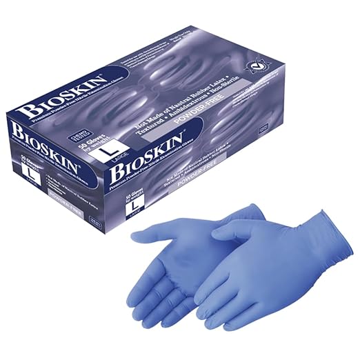 BioSkin Nitrile Exam Grade Disposable Gloves, 6 Mil - X-Large | Powder-Free, Chemical + Puncture Resistant, Textured | for Medical, Industrial, Janitorial, Food Service (Box of 50)