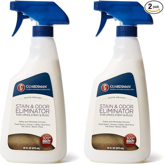 Guardsman 462600 Fabric Stain & Odor Eliminator, For Upholstery & Rugs, Removes Food Stains, Grease, Coffee, Red Wine, Blood, Pet Stains, 16 Fl Oz, 2 Pack