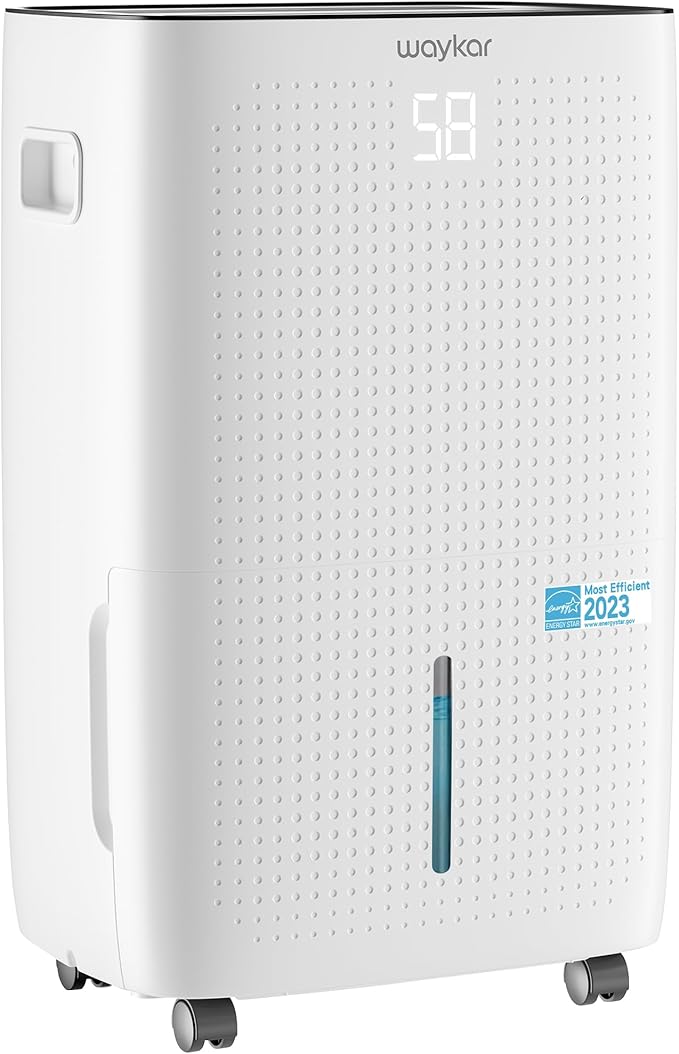 Waykar 150 Pints 7,500 Sq. Ft Energy Star Dehumidifier with Pump for Commercial and Industrial Large Room, Basement, Home, Storage, Warehouse with Drain Hose and Water Tank