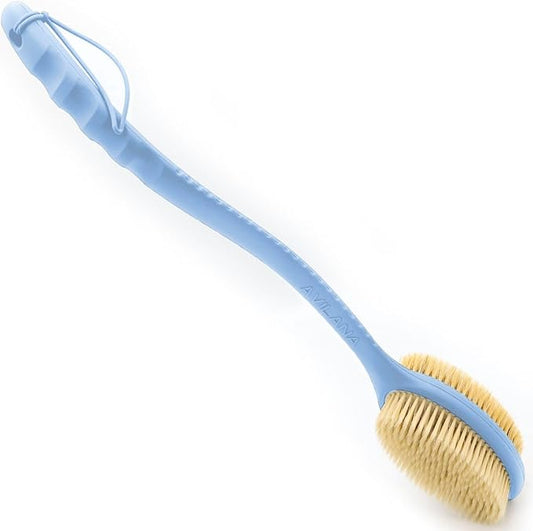 Avilana Back Scrubber for Shower,19 inch Silicone Body Scrubber with Handle, Shower Back Scrubber for Men and Women, Back Brush for Shower, Loofah with Handle Shower Brush