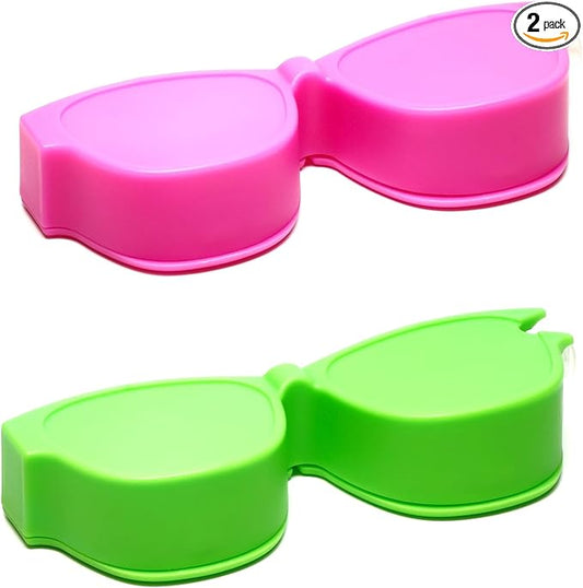 Calabria Kool Klean 2 Pack Eyeglasses Lens Cleaner Kit Pink/Green 15ml Cleaning Spray, White Cleaning Cloth Eyewear Cleaning