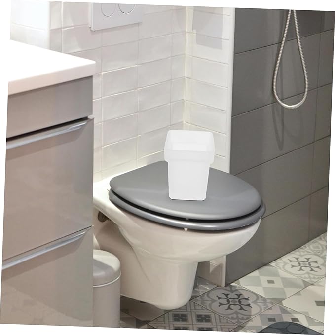 Unomor Heavy Duty Toilet Brush Holder Ceramic Bowl Brush Cup Slip Design for Easy Storage Cleaning