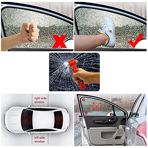 4 PCS Car Safety Hammer,with Car Window Glass Hammer | Hand Tools - Image 7
