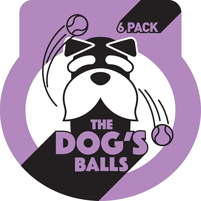 The Little Dog’s Balls Dog Tennis Balls for Small Dogs & Puppies, Lilac, 6-Pack - Non-Abrasive Felt Fetch Balls, Tough Rubber Core, Float in Water