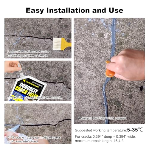 Concrete Crack Filler,Self Leveling Quick-Drying High | Home Repair - Image 7