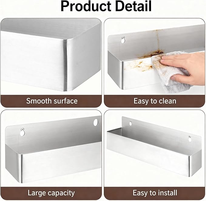 Haploon 2 PCS 21 Inch Single Speed Rail Stainless Steel Liquor Bottle Holder Rack Wall Mounted Spray Rack Bottle Storage for Bar, Kitchen, Restaurants, Silver