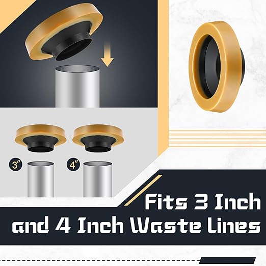 Marsui 8 Pack Toilet Wax Ring Thick Toilet Bowl Wax Ring Gasket for Toilet Bowl Toilet Wax Ring Seal for 3-inch/4-inch Waste Line-Gas, Odor and Watertight Seal
