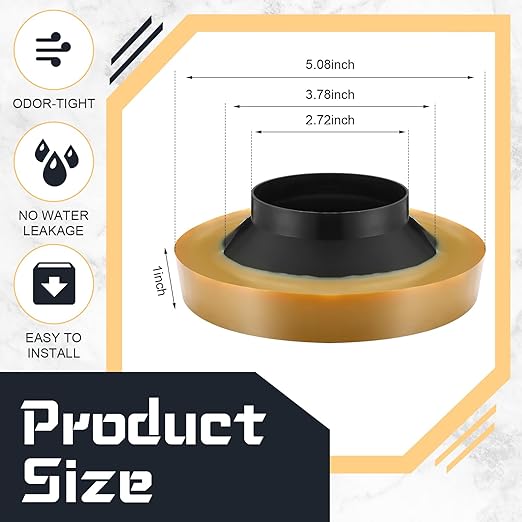 Marsui 8 Pack Toilet Wax Ring Thick Toilet Bowl Wax Ring Gasket for Toilet Bowl Toilet Wax Ring Seal for 3-inch/4-inch Waste Line-Gas, Odor and Watertight Seal