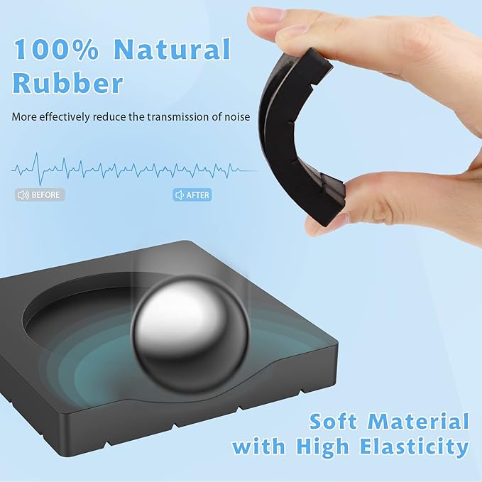 Anti Vibration Pads for Washing Machine, Anti Skid and Anti Shake Washer Anti Vibration Pads, 8 PCS Noise Dampening Washing Machine Vibration Pads - Natural Rubber Feet Pads