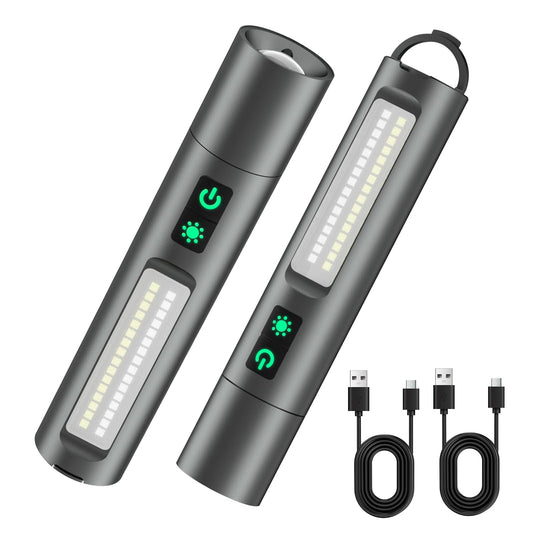 2pcs Magnetic Rechargeable Flashlight, High Lumens LED - Image 1