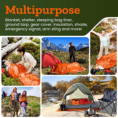 4-Pack Emergency Space Blankets, 83x52 inches - Image 7