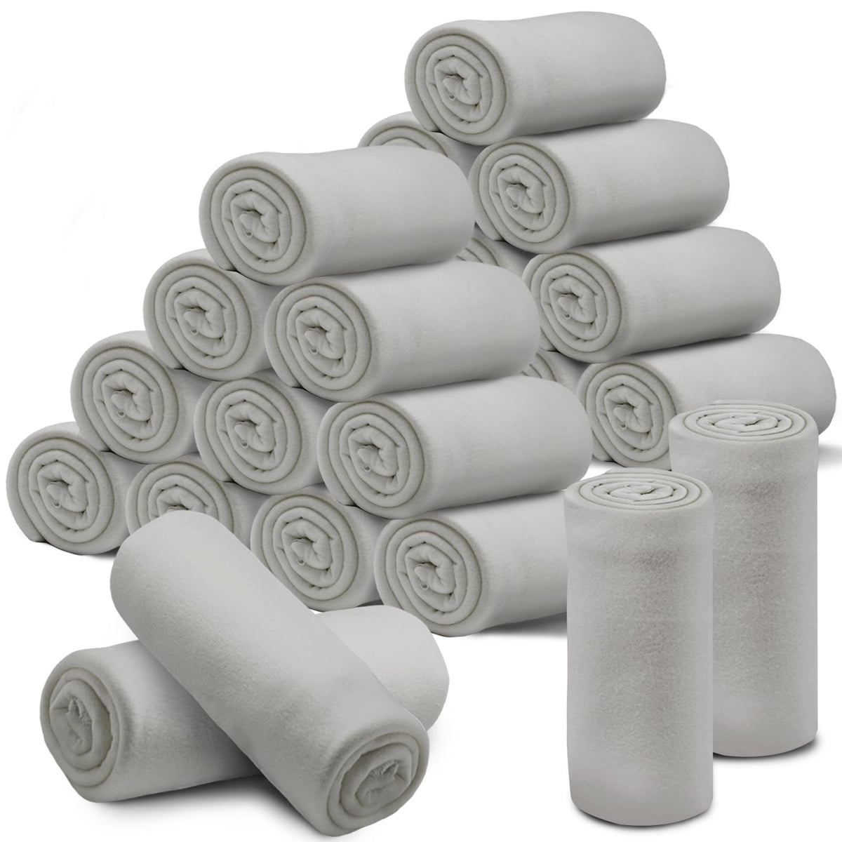 24 Pcs Fleece Blankets Bulk 60 x 50 in, Soft Lightweight Throw - Image 1