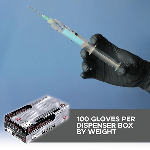 BioSkin Nitrile Exam Grade Disposable Gloves, 6 Mil - Small | Powder-Free, Chemical + Puncture Resistant, Textured | for Medical, Industrial, Janitorial, Food Service (Box of 100)
