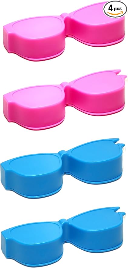 Calabria Kool Klean 4 Pack Eyeglasses Lens Cleaner Kit - Pink/Blue 15ml Cleaning Spray, Microfiber Cleaning Cloth