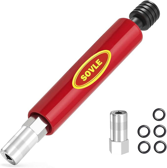 SOVLE Grease Fitting Cleaning Tool, Grease Zerk Buster Remove Old Dried Grease from Fittings, Pins, Shafts, Bushings, and Joints for Tractors, Excavators, Heavy Machinery (with Replacement Part)