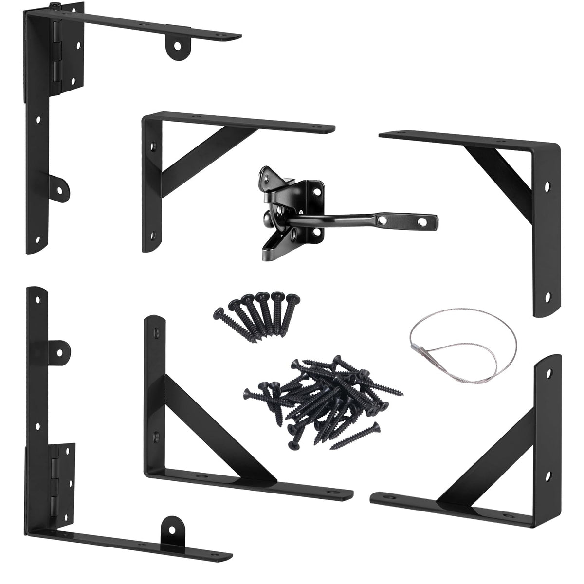 Gate Hardware Kit for Wood Fence, Corner Brace Bracket - Image 1