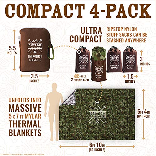 Don’t Die in The Woods – Freakin’ Huge Emergency Blankets [Camo] - Image 3