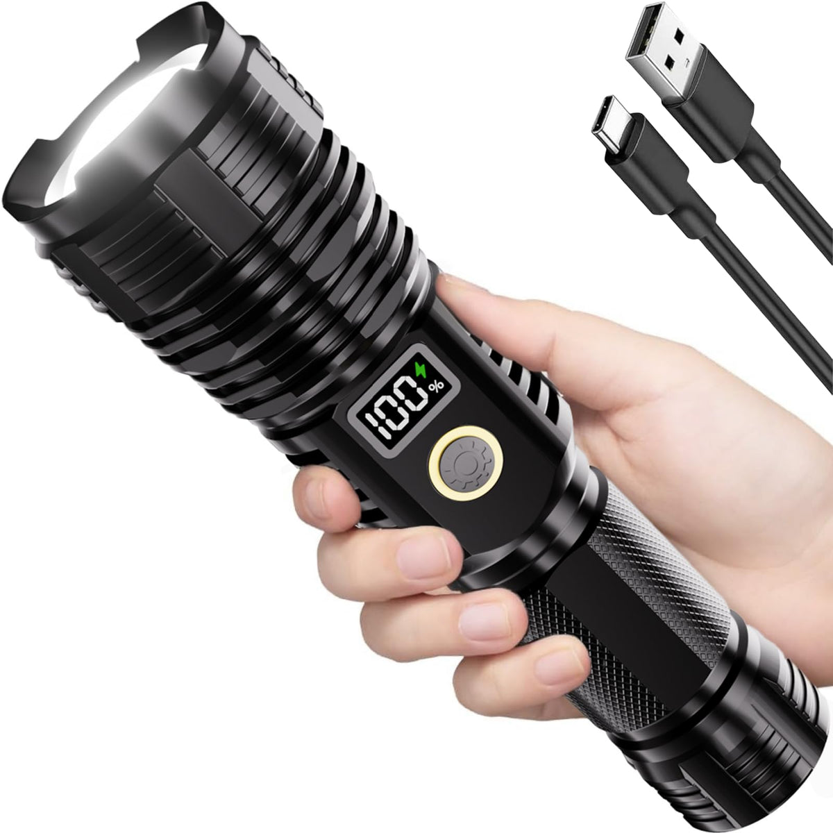 Rechargeable Flashlights High Lumens, 100000LM LED Super Bright - Image 1