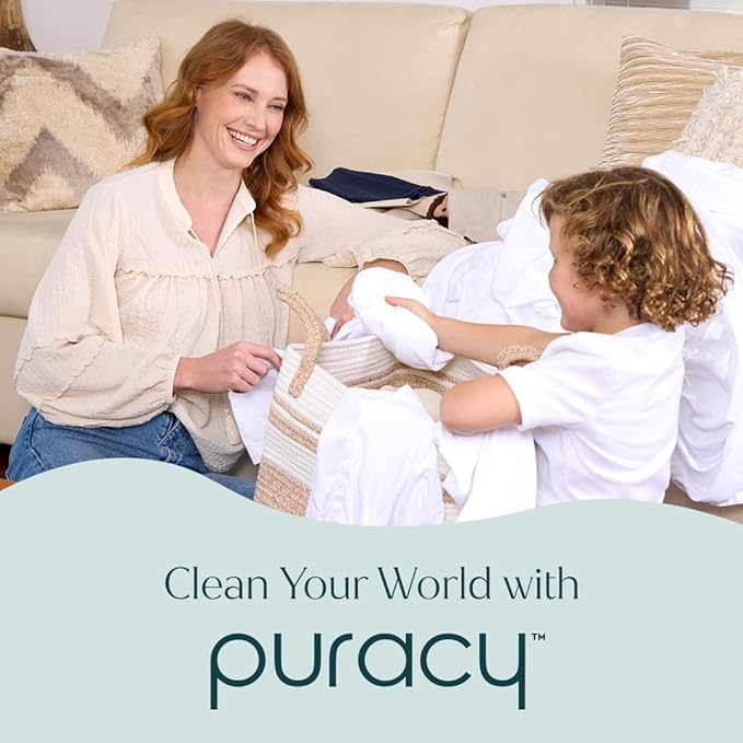 Puracy Laundry Detergent - Enzyme-Powered Liquid Laundry Detergent Concentrate, Natural Laundry Detergent Seen on TikTok, Non-Toxic (Free & Clear, 16 fl oz, 64 Loads) (Pack of 2)