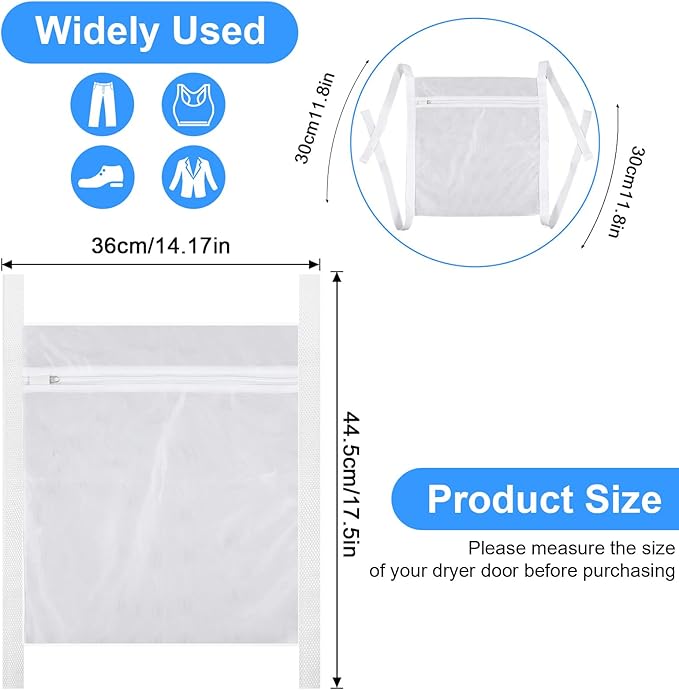 2Pcs Laundry Bags, Mesh Wash Bags, Protect Clothes in Washing Machine, Large Honey Comber Mesh Bag with Zipper and Strap for College,Dorm,Storage (15.7" Large)