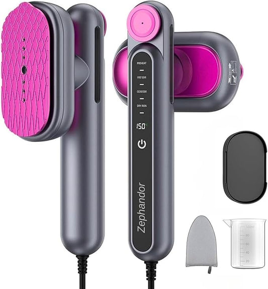 Handheld Travel Steamer for Clothes, Portable Iron Steamer, Garment Steamer & Iron 2 in 1, 15s Fast Heat-Up, 1200W Power, Travel Size with Ceramic Heat Panel, Drip-Free, Auto Shut-Off, 110-120V
