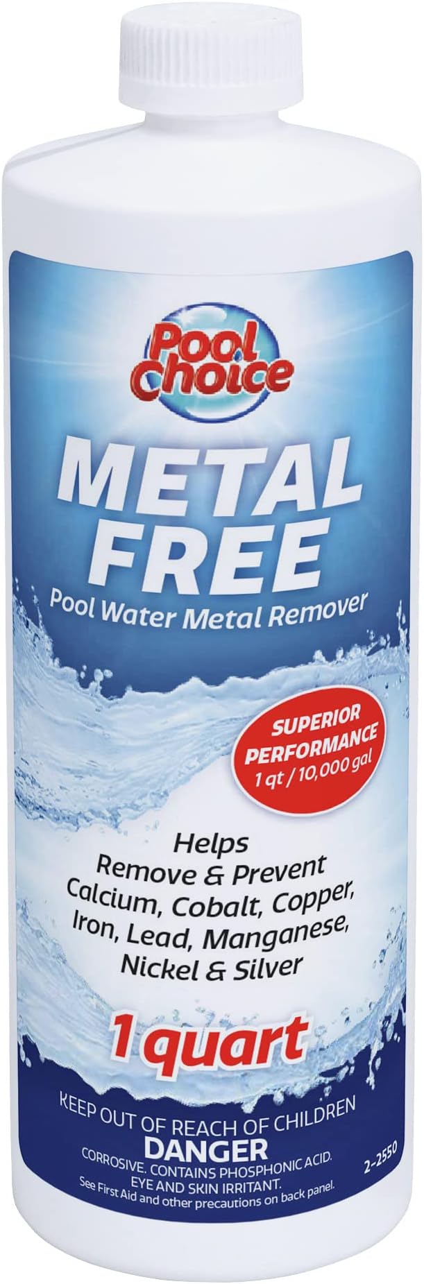 SpaChoice 1-Quart Premium Metal Free Pool Water Metal Remover, Pool Stain Remover, Made in USA