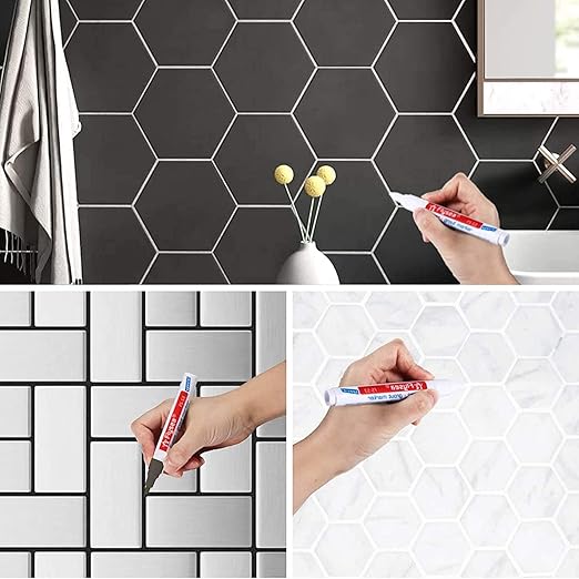 7 Pieces Grout Pen Home Tile Grout Wall Pen Restorer Pen Repair Marker For Restoring Tile Wall Floor Bathrooms and Kitchen(Multicolor,7 Pieces)