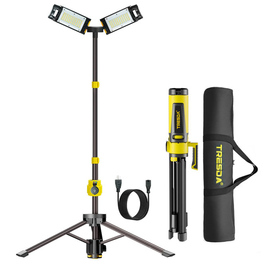12000LM Rechargeable LED Work Light with Telescoping Tripod Stand - Image 1
