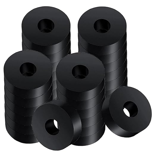 30 PCS Rubber Washer for Bolts, Rubber Flat Washers 3/4 Inch OD x 1/4 Inch ID x 1/4 Inch Thickness Rubber Spacers Black Non-Slip Thick Grommets Vibration Isolation