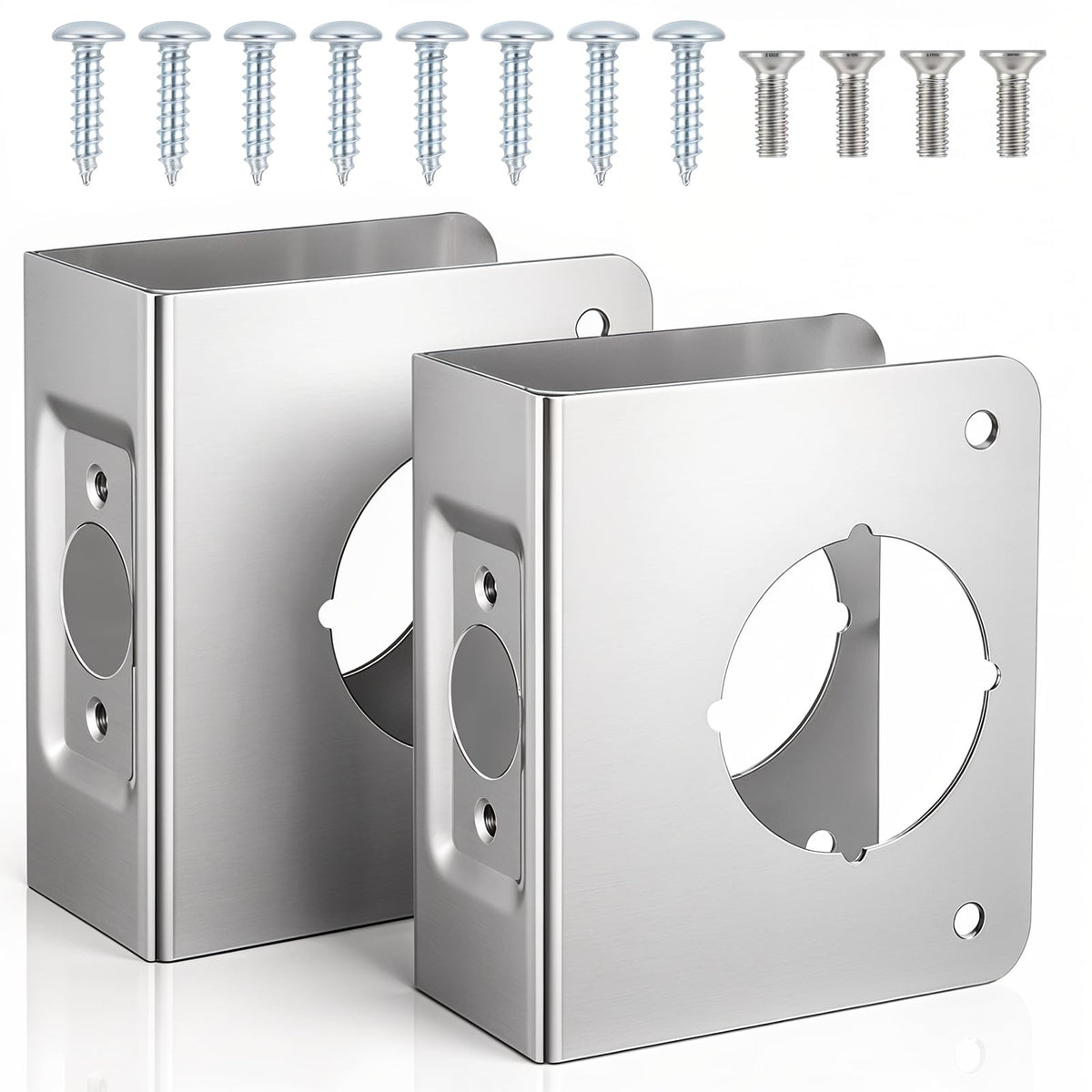 2 Pcs Stainless Steel Lock and Door Reinforcement Plate - Image 1