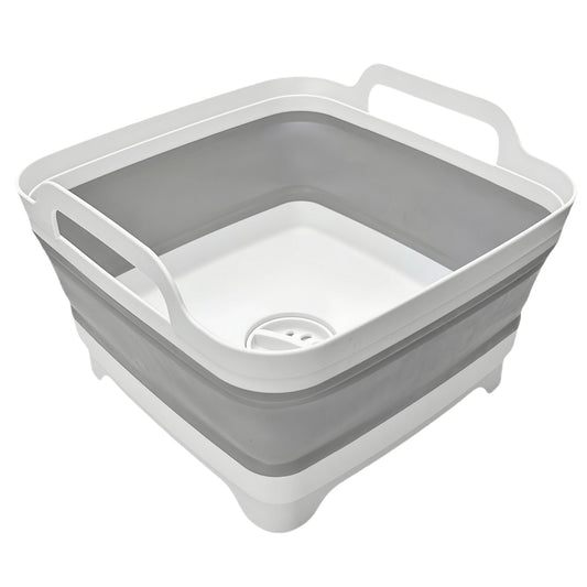 Collapsible Wash Basin 9L, Foldable Dish Tub with Drain Plug - Image 1