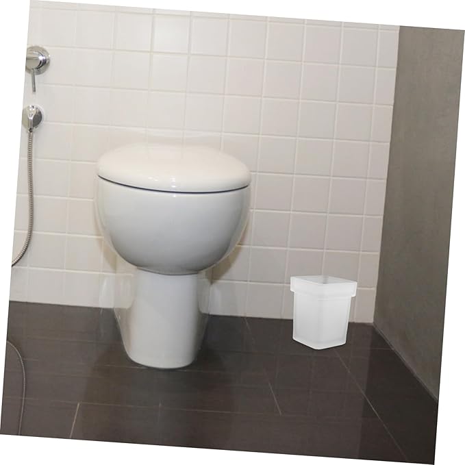 Heavy Duty Toilet Brush Holder Ceramic Brush Storage Cup Bathroom Scrubber Setting Small Storage Square Bowl