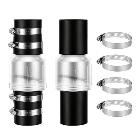 2 Pack 1-1/2“ Silent Check Valve with Buna-N Couplings - Image 1