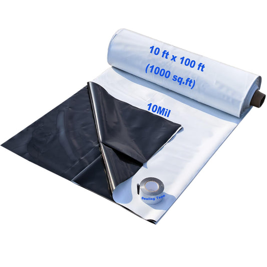 Crawl Space Vapor Barrier Kit 10 ft x 100 ft, 10 Mil Thick - Image 1