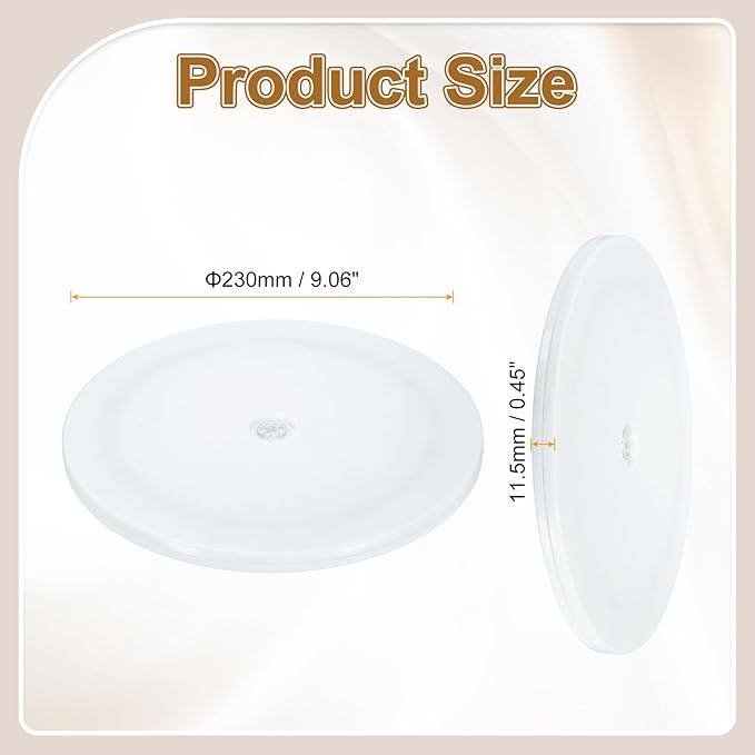 uxcell 1Pack Acrylic Lazy Susan Turntable, 9" Spinner Lazy Susan Turntable Organizer, Acrylic Ball Bearing Rotating Tray for Pantry Spice Rack Decorating, White