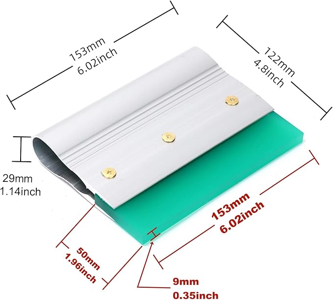 6 Inch Screen Printing Ink Squeegee with Aluminum Handle, 75 Durometer, Flat Squeegee for DIY Hand Printing, Flat Patterns