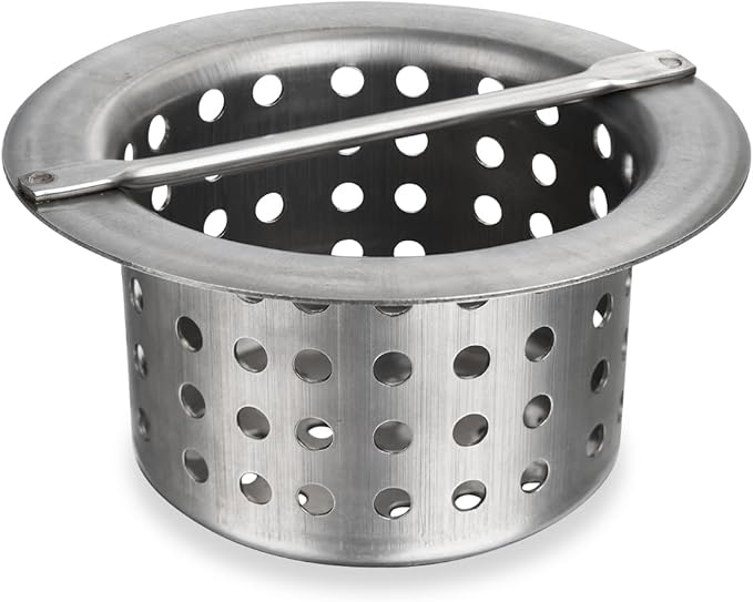Commercial Floor Drain Strainer Basket, Heavy Duty 304 Stainless Steel Hair Catcher with Handle, Drain Filter for Kitchen/Utility Sinks & Floor Troughs - Prevents Clogs (Outer Diameter 5 Inch)