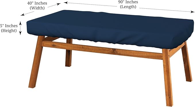 Covers & All Rectangle Table Top Cover, 12 Oz Waterproof UV & Weather Resistant Patio Table Cover, Outdoor Table Cover for Patio Furniture (90" L x 40" W x 5" H, Blue)
