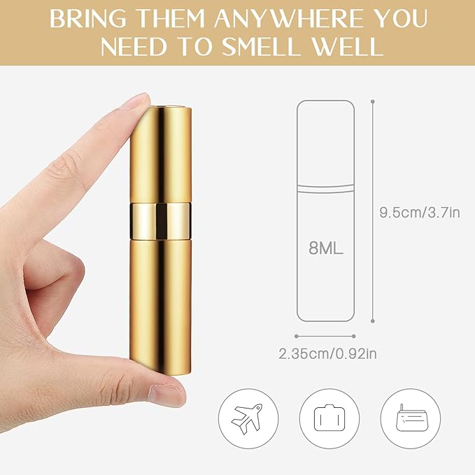 Tessco for you 35 Pieces 8ml Travel Refillable Perfume Bottles Mini Cologne Perfume Spray Bottle Empty Pocket for Travel and Outgoing Pocket Cologne Sprayer