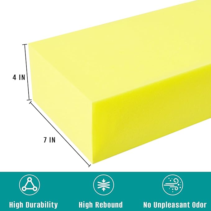 Bed Gap Filler, High Density Foam Mattress Extender for Headboard/Wall Gaps,2-Meter Extra Long Cut-to-Fit Yellow Foam Sponge Strip (78''x4''x7'')