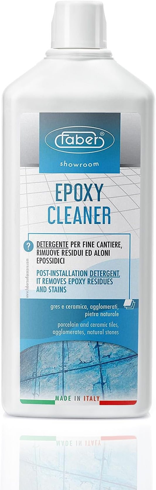 FABER Epoxy Remover – Epoxy Resin Haze Remover and Post Construction Cement Grout Cleaner to Renew Refresh & Restore Natural Shine of Porcelain Ceramic Tile Floor - Heavy Duty Alkaline Compound